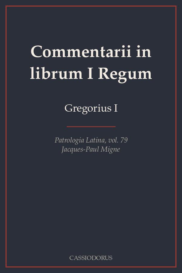 Commentarii in librum I Regum cover