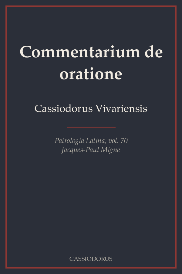 Commentarium de oratione cover