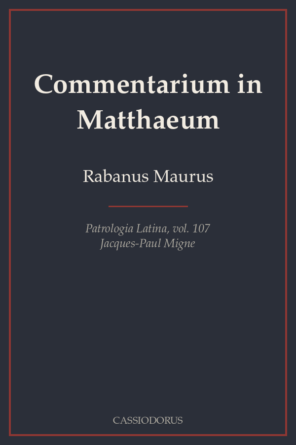 Commentarium in Matthaeum cover