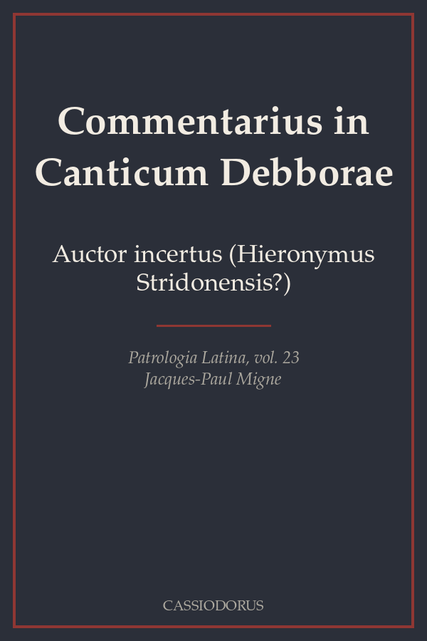 Commentarius in Canticum Debborae cover
