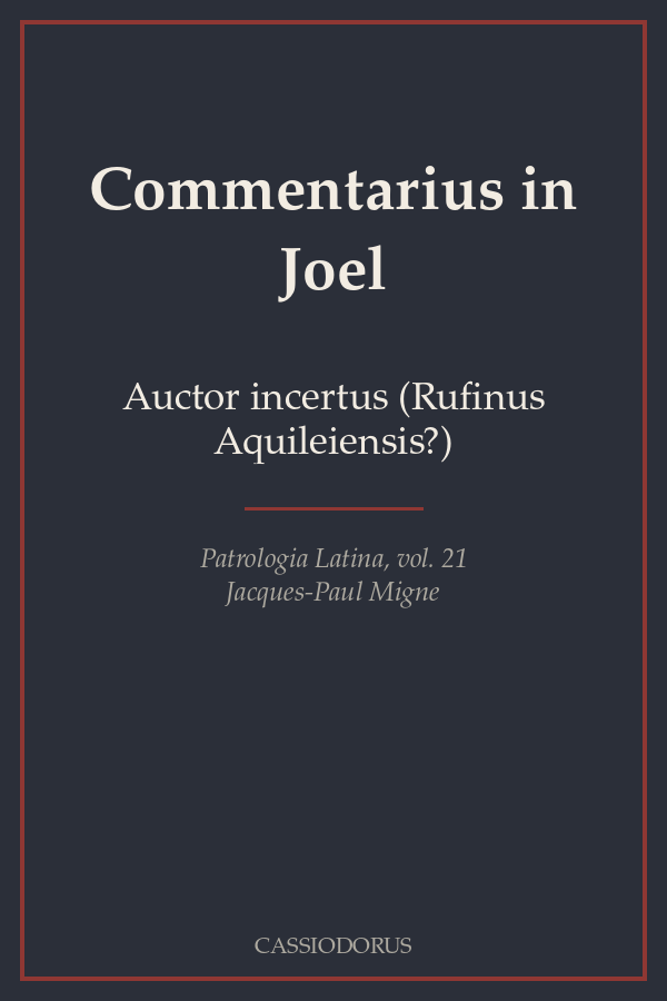 Commentarius in Joel cover