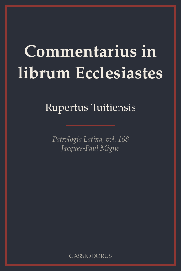 Commentarius in librum Ecclesiastes cover