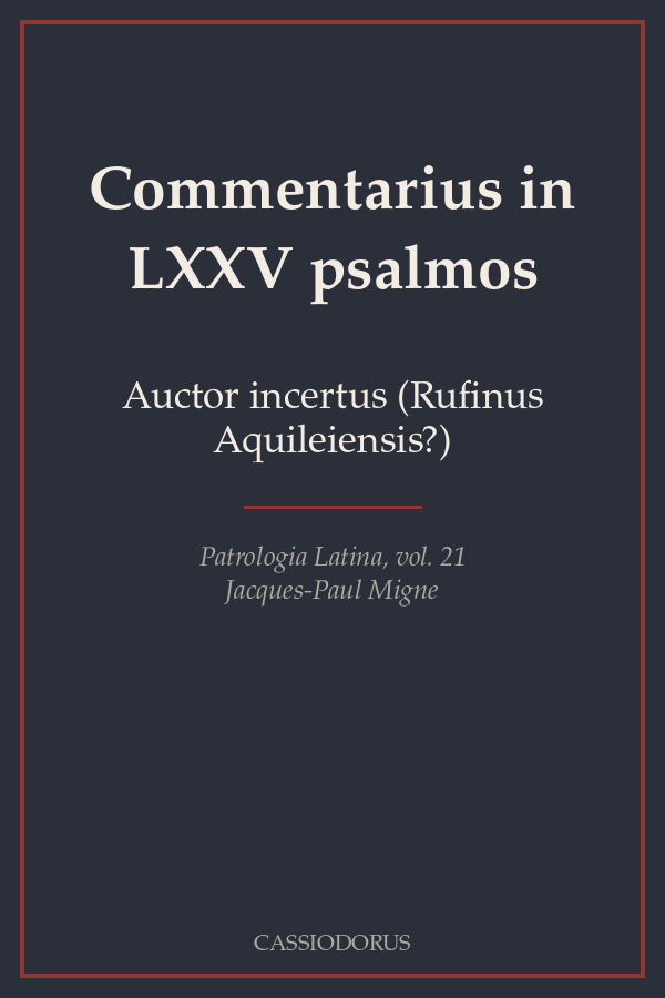 Commentarius in LXXV psalmos cover
