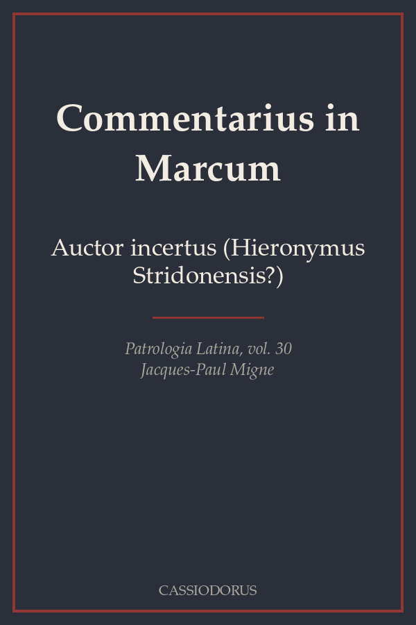 Commentarius in Marcum cover