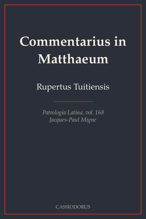 Commentarius in Matthaeum cover