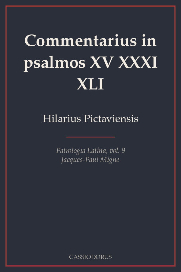 Commentarius in psalmos XV XXXI XLI cover