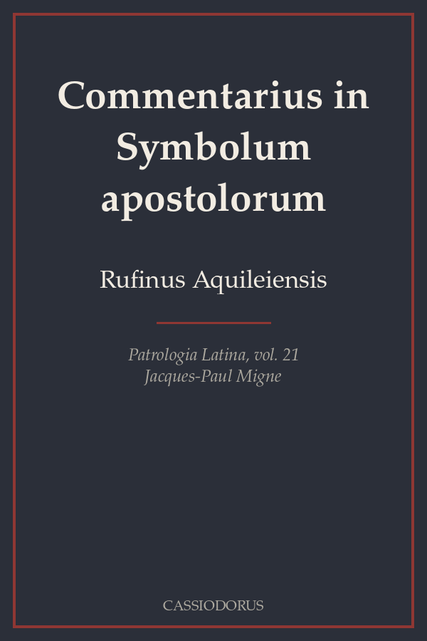Commentarius in Symbolum apostolorum cover