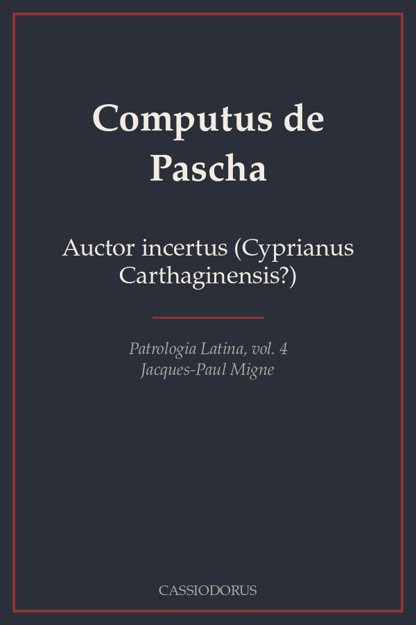 Computus de Pascha cover