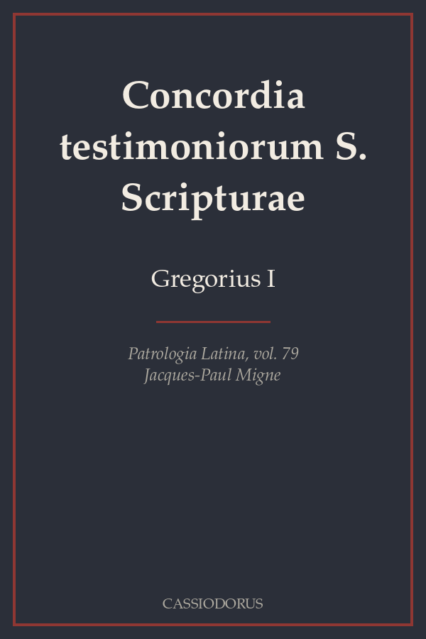 Concordia testimoniorum S. Scripturae cover