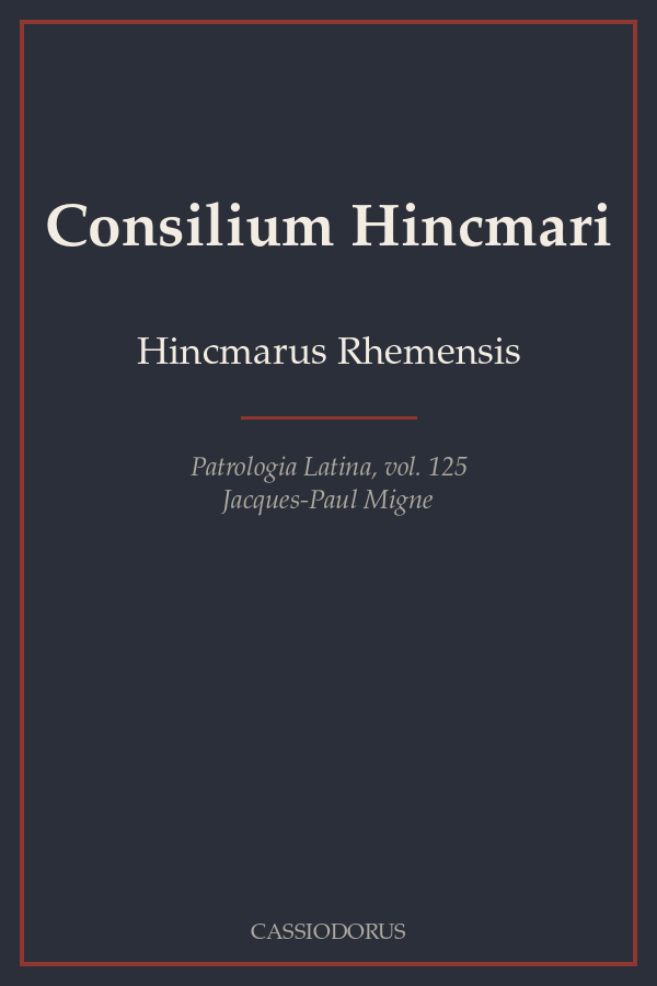 Consilium Hincmari cover