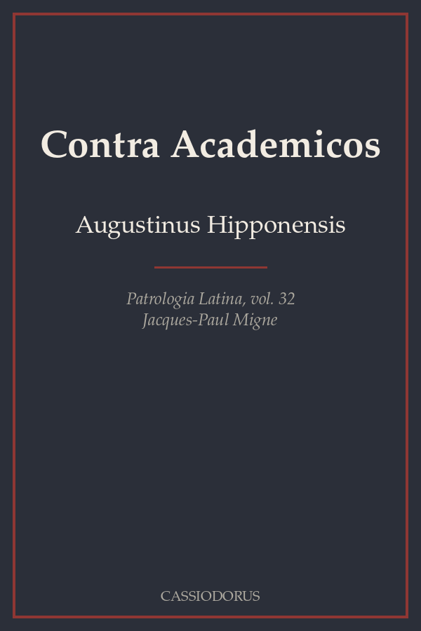 Contra Academicos cover