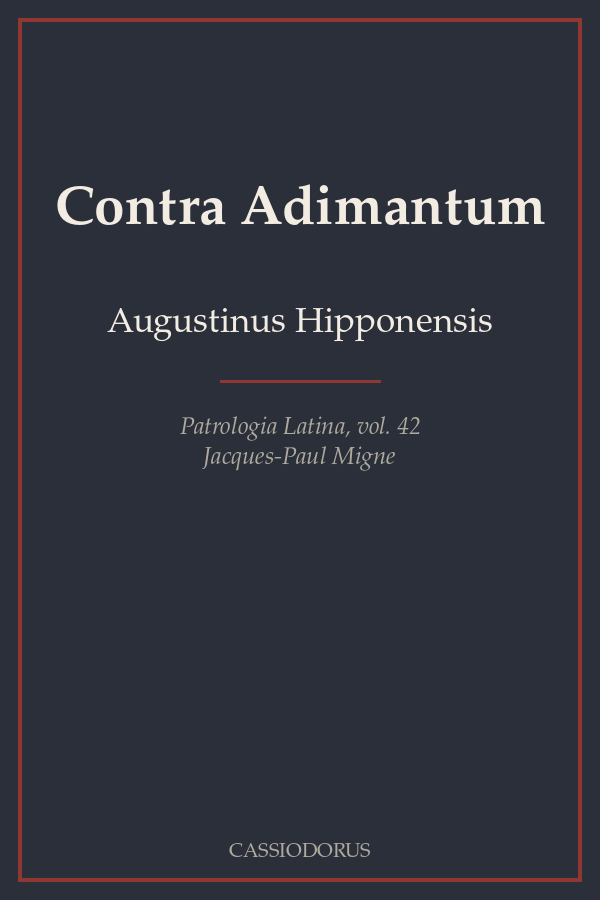 Contra Adimantum cover