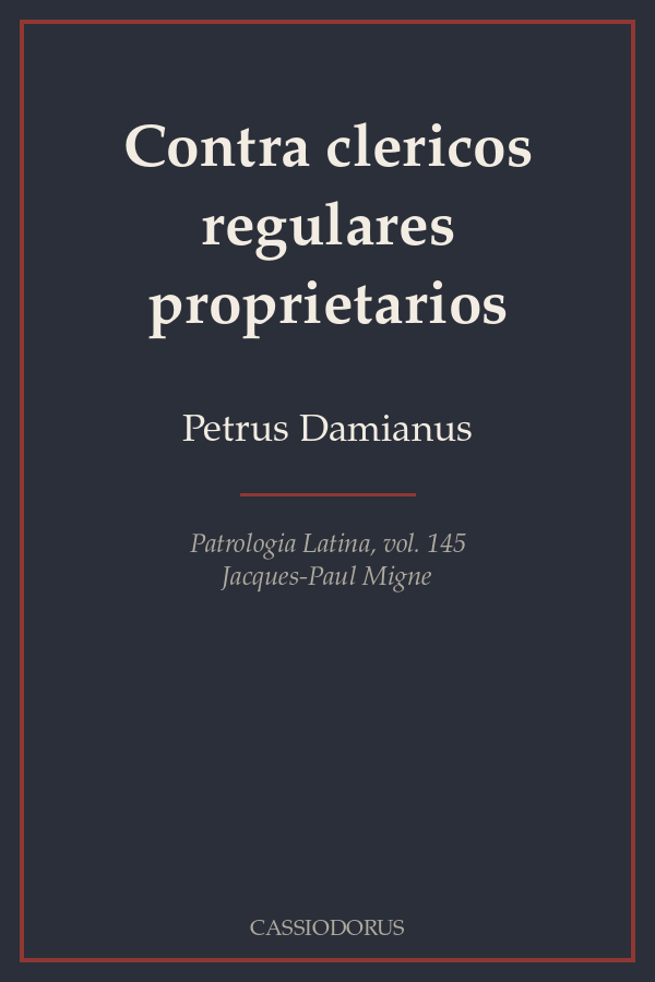 Contra clericos regulares proprietarios cover