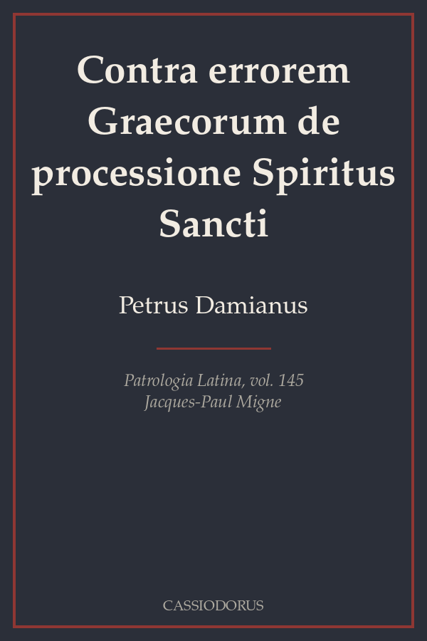 Contra errorem Graecorum de processione Spiritus Sancti cover