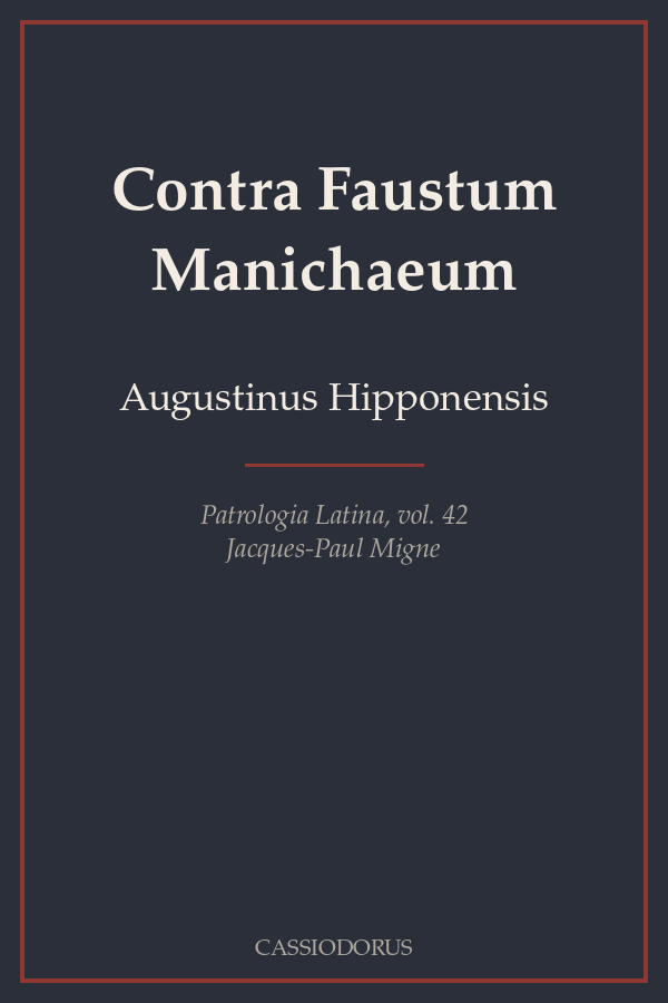 Contra Faustum Manichaeum cover