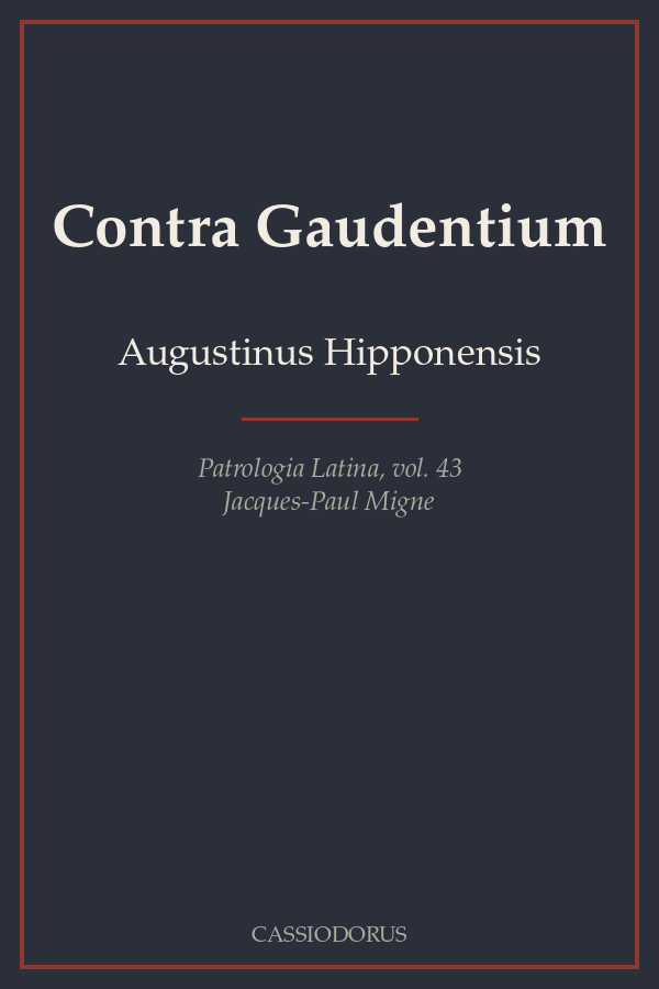 Contra Gaudentium cover