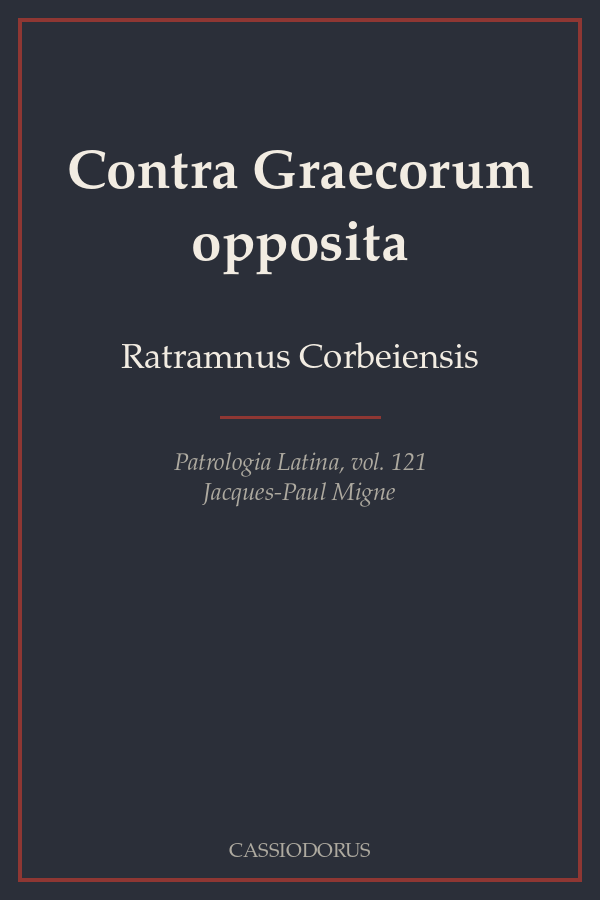 Contra Graecorum opposita cover