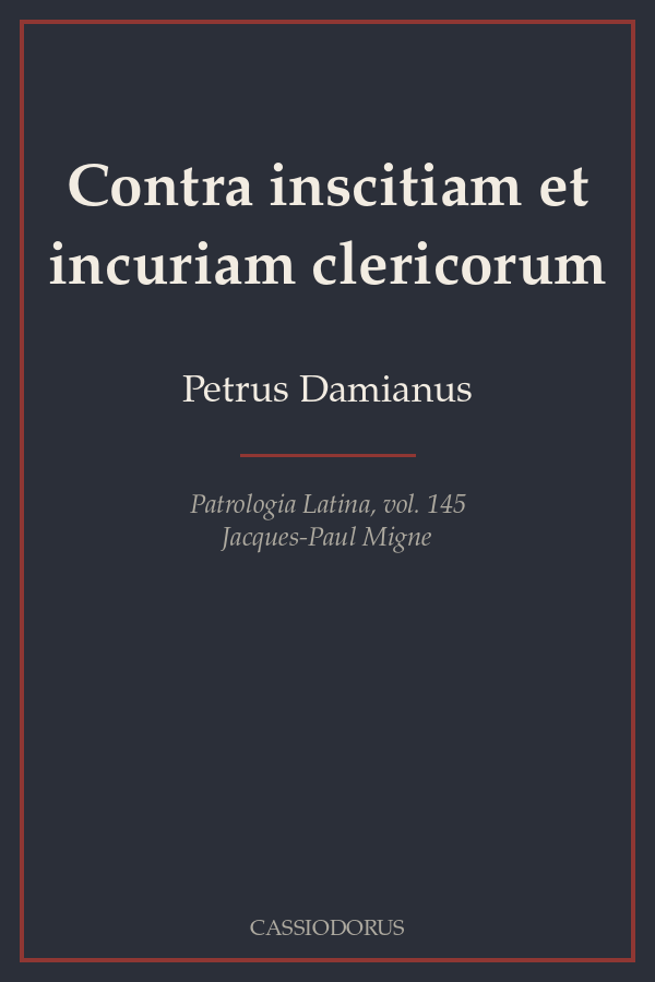 Contra inscitiam et incuriam clericorum cover