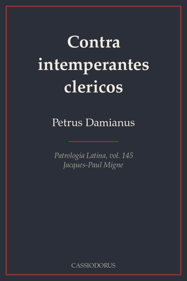 Contra intemperantes clericos cover