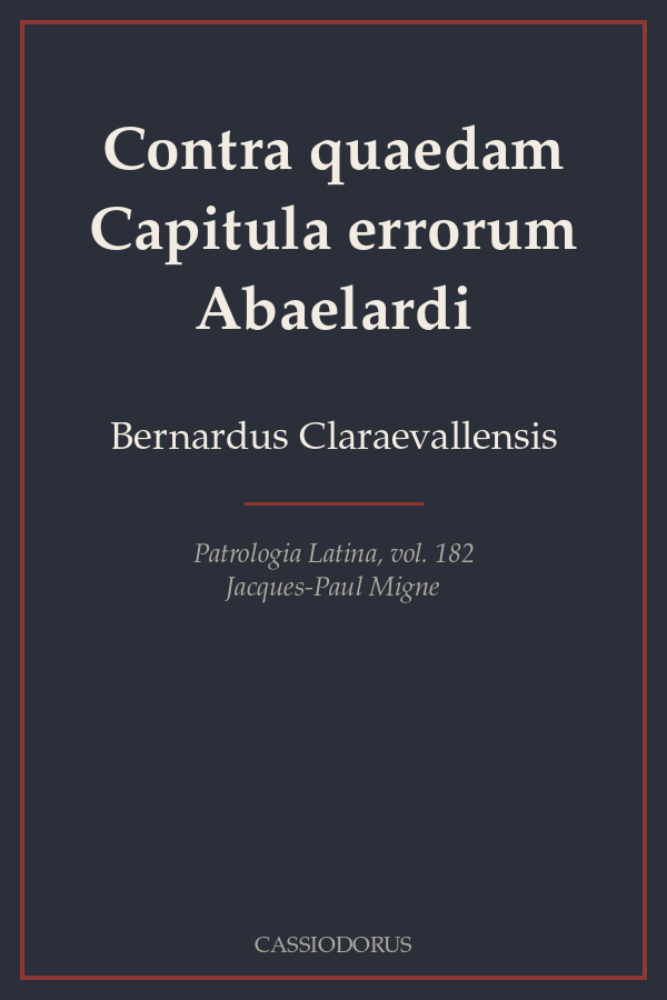 Contra quaedam Capitula errorum Abaelardi cover