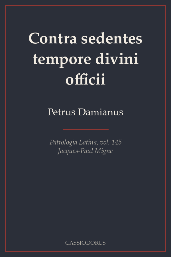 Contra sedentes tempore divini officii cover