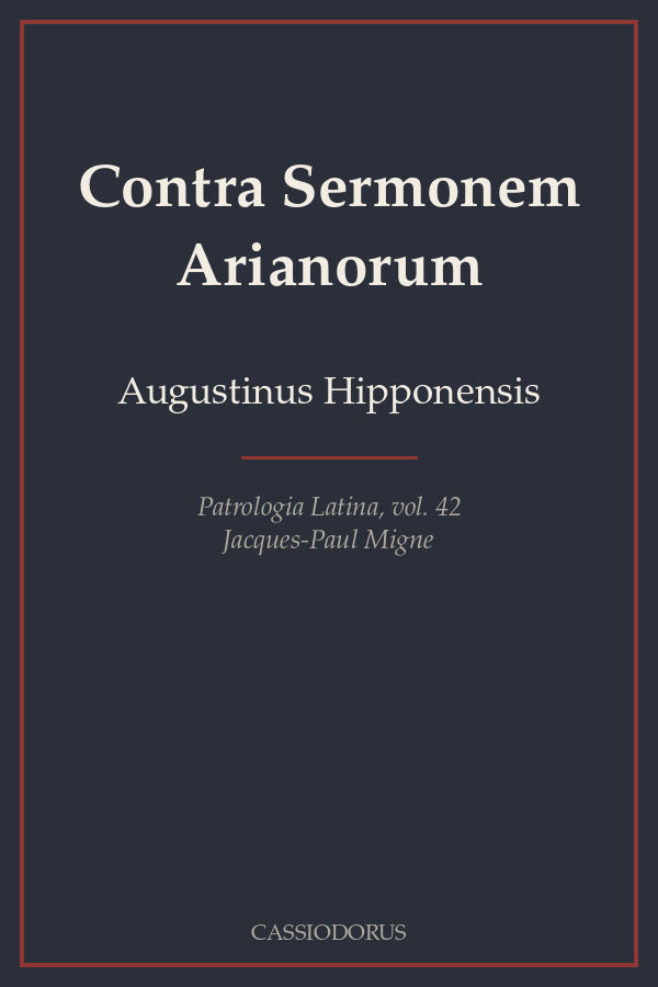 Contra Sermonem Arianorum cover