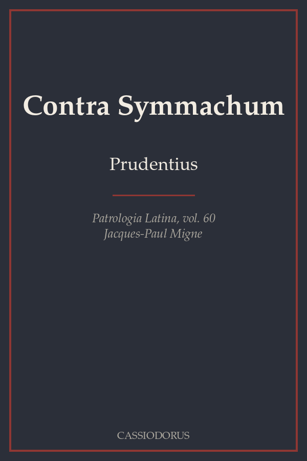 Contra Symmachum cover