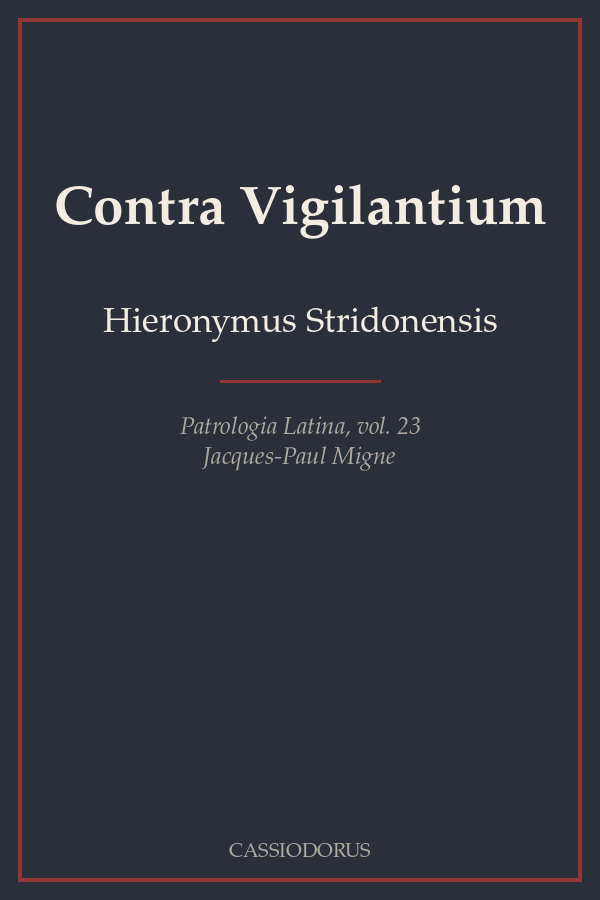 Contra Vigilantium cover