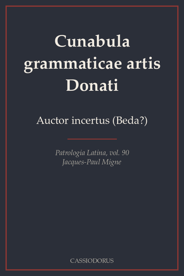 Cunabula grammaticae artis Donati cover