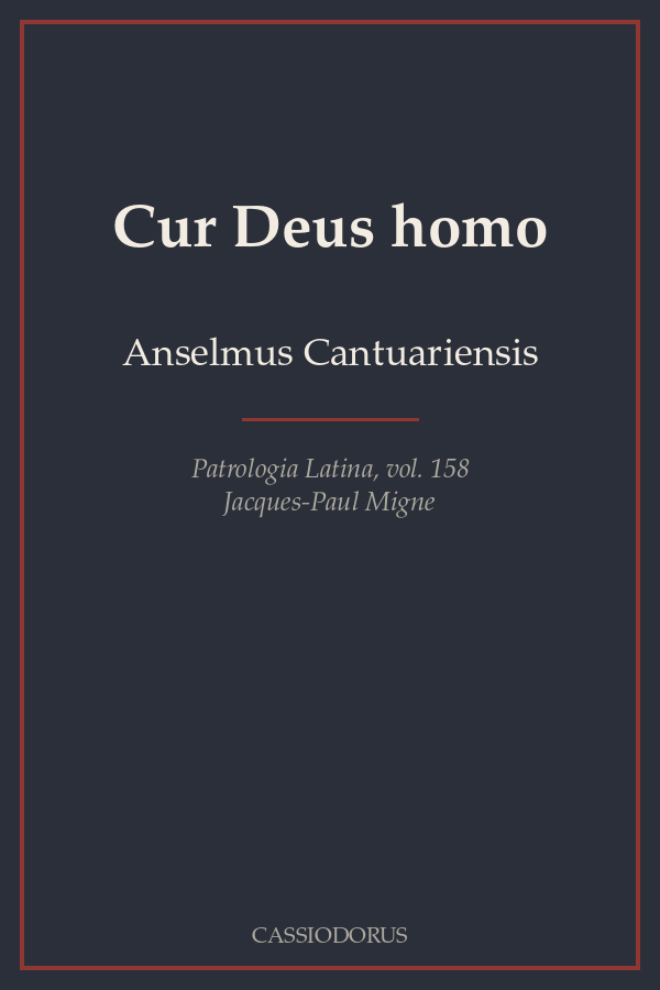 Cur Deus homo cover