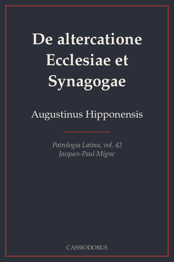 De altercatione Ecclesiae et Synagogae cover