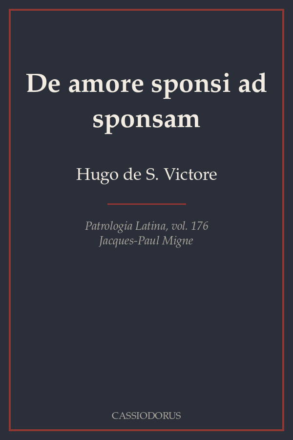 De amore sponsi ad sponsam cover