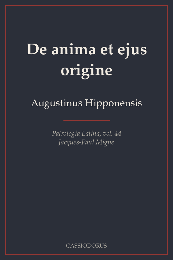 De anima et ejus origine cover