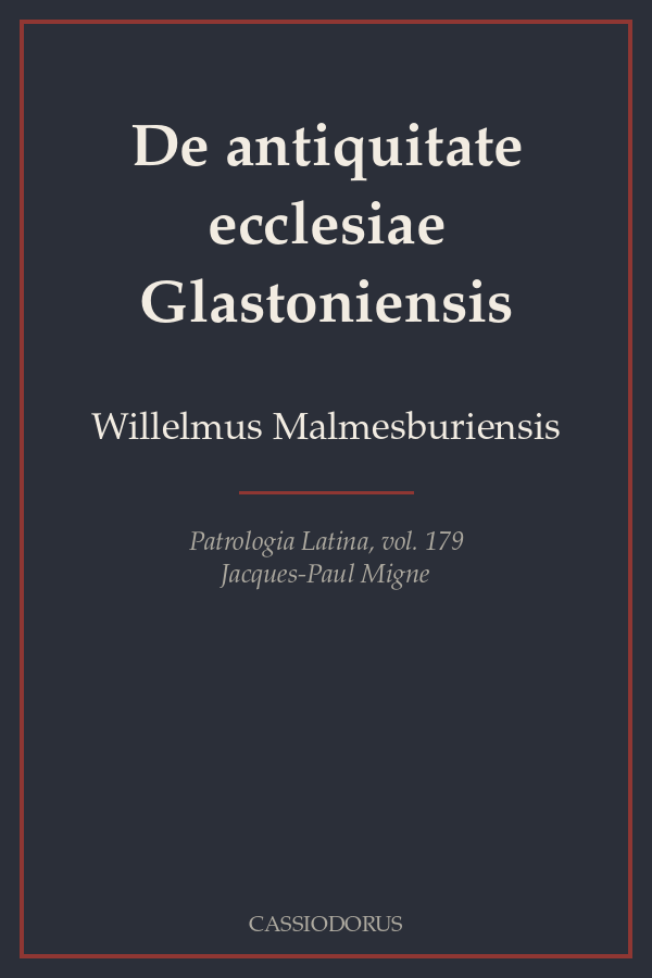 De antiquitate ecclesiae Glastoniensis cover