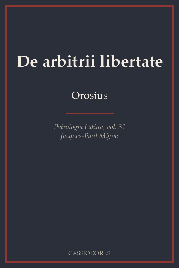 De arbitrii libertate cover
