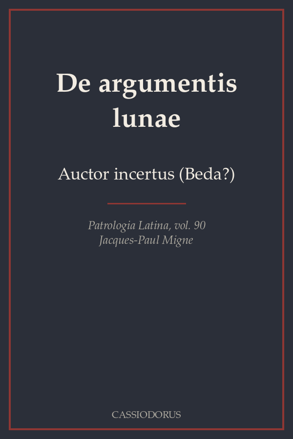 De argumentis lunae cover