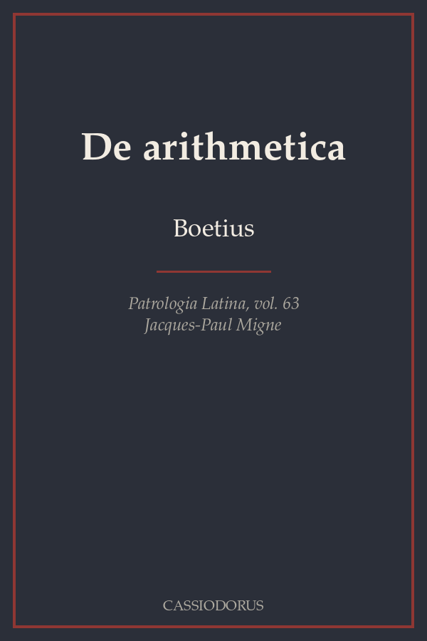 De arithmetica cover