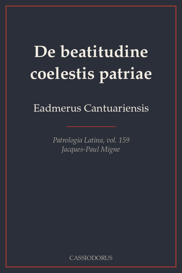 De beatitudine coelestis patriae cover
