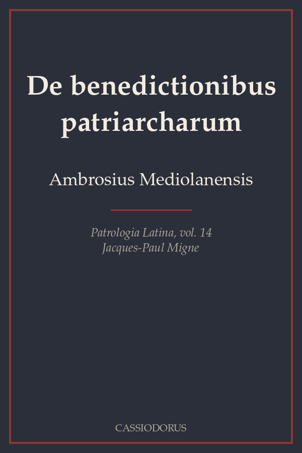 De benedictionibus patriarcharum cover