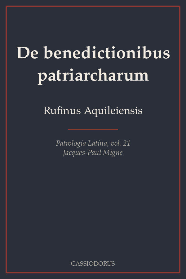De benedictionibus patriarcharum cover