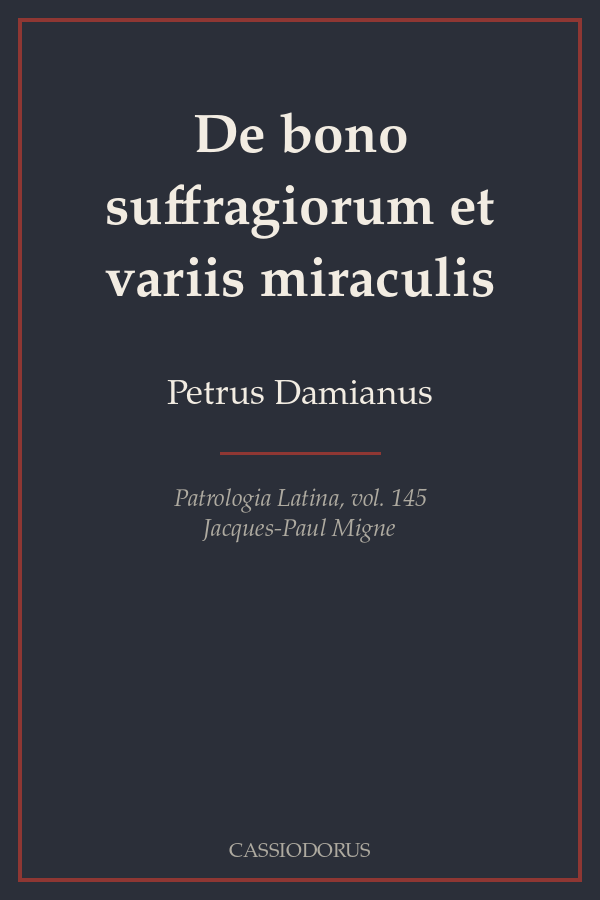 De bono suffragiorum et variis miraculis cover