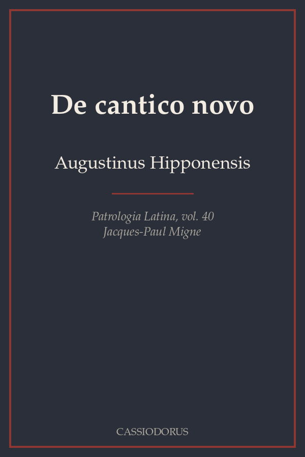 De cantico novo cover