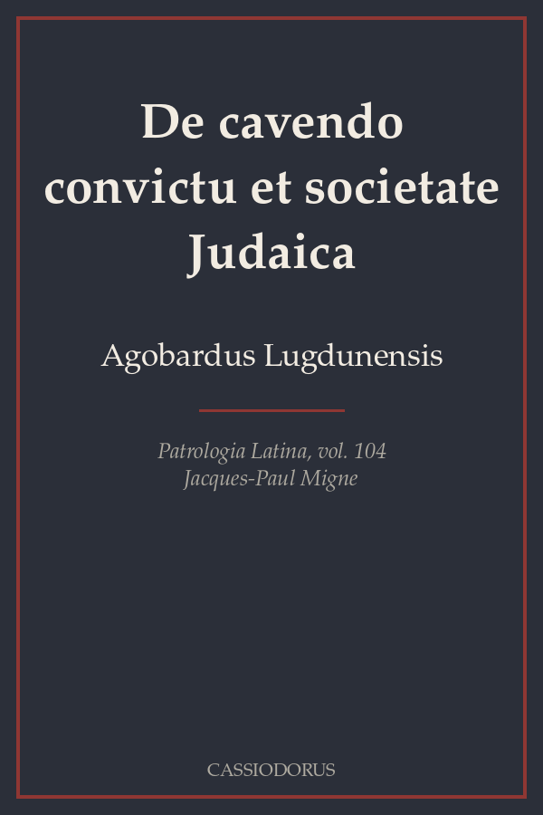 De cavendo convictu et societate Judaica cover