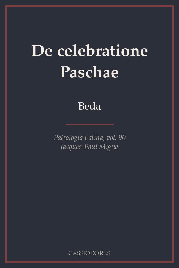De celebratione Paschae cover
