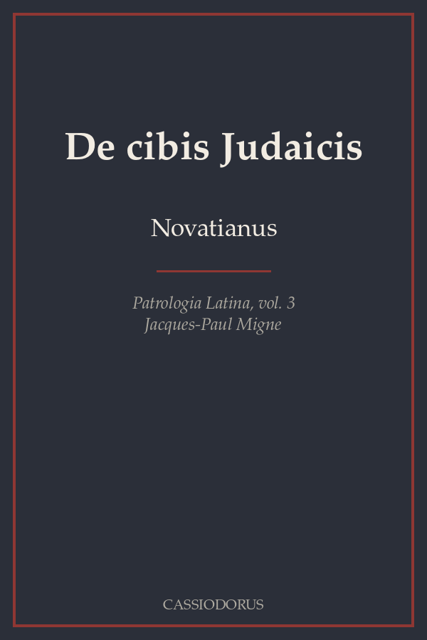 De cibis Judaicis cover
