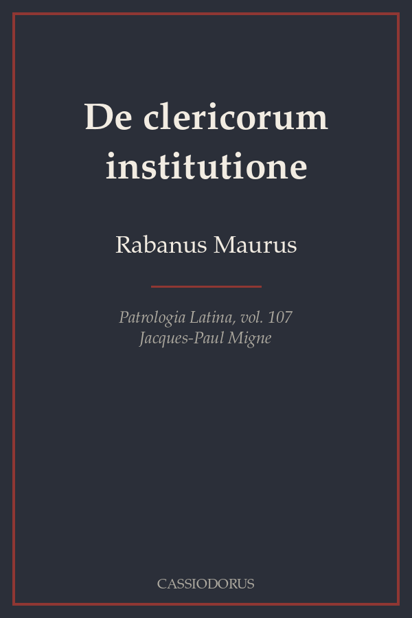 De clericorum institutione cover