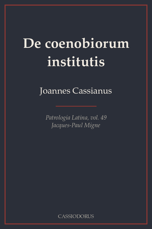 De coenobiorum institutis cover