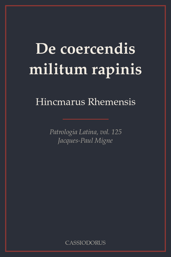 De coercendis militum rapinis cover
