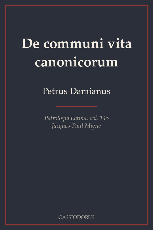 De communi vita canonicorum cover