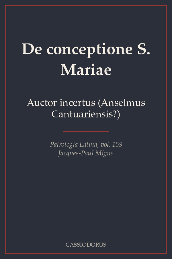 De conceptione S. Mariae cover